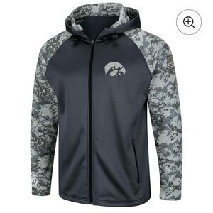 Iowa Hawkeyes Colosseum OHT Military Appreciation Camo Raglan Hoodie Men's M